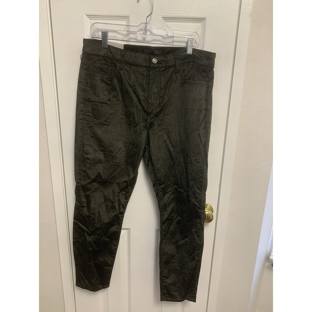 NWT 7 For All Mankind High Waist Ankle Super Skinny Green Womens Jeans 32 x 27